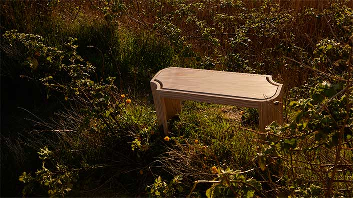 Den skulpturelle bænk fra a seat in Siena