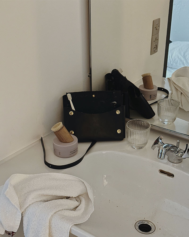 Toillettaske i kernelæder