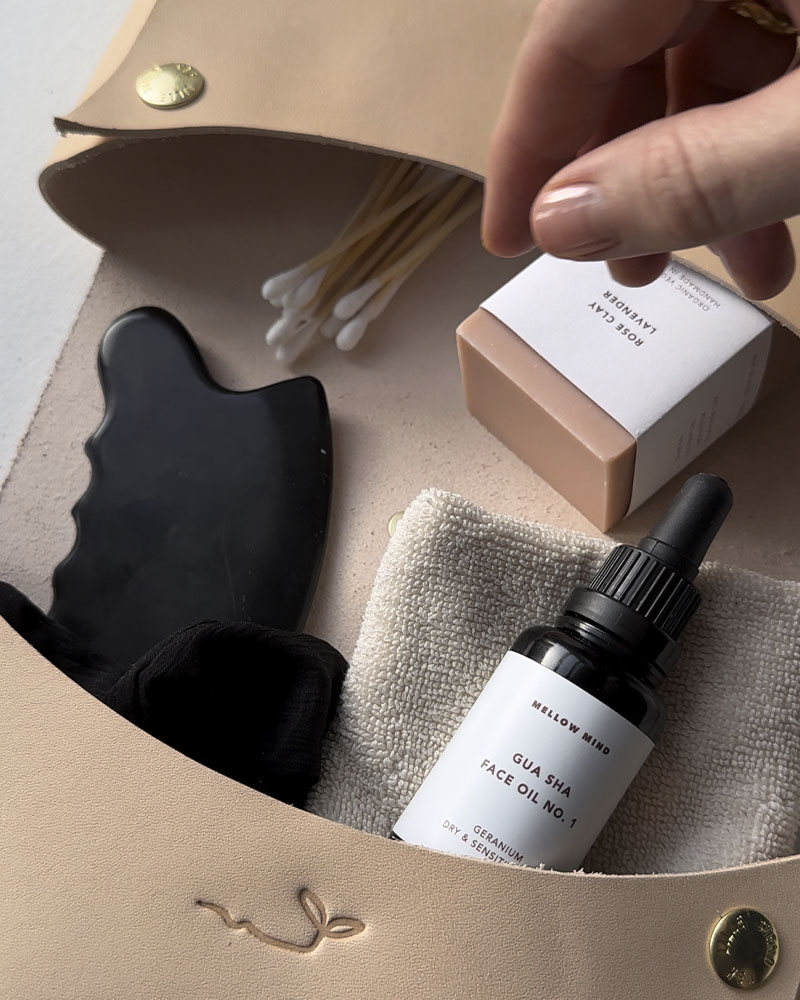 Toillettaske i kernelæder